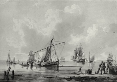 Fluss mit Schiffen, 18. Jahrhundert von John the Younger Cleveley